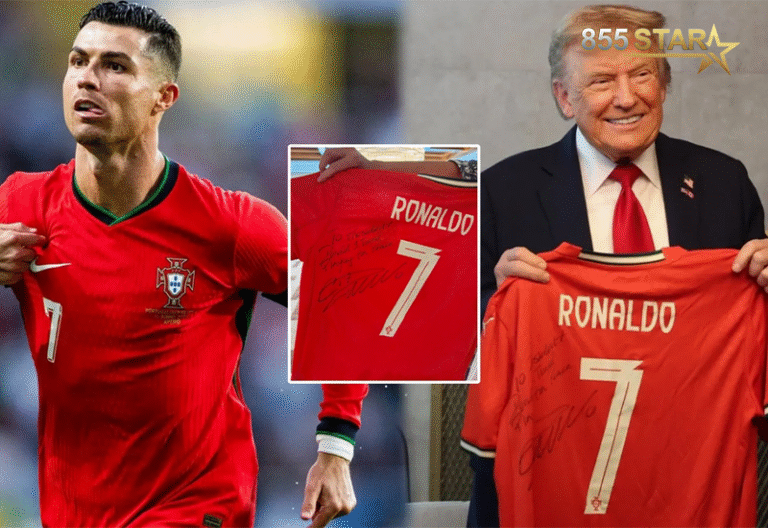 Ronaldo បានជូនអាវដល់ លោកប្រធានាធិបតី ដូណាល់ ត្រាំ ព្រមជាមួយសារដ៏ពិសេសមួយ