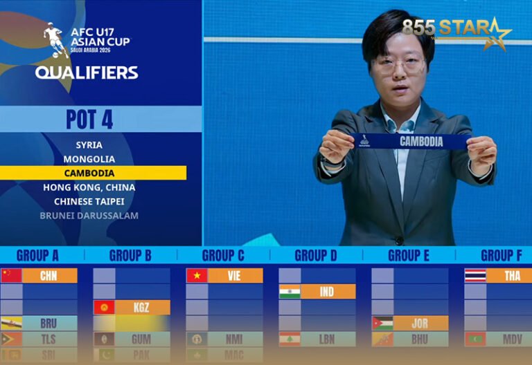 U-17 កម្ពុជា នៅពូល B ក្នុងវគ្គជម្រុះ AFC U17 Asian Cup ឆ្នាំ២០២៦
